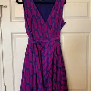 Banana Republic Silk A-line Wrap Dress Sz 14 EUC